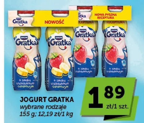 Jogurt Gratka o smaku truskawkowo-bananowym promocja w ABC
