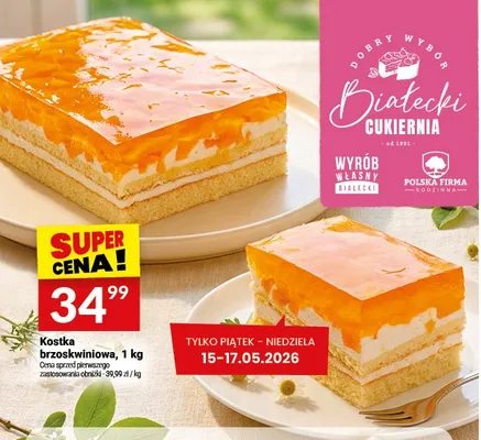 Ciasto Kostka brzoskwiniowa Białecki promocja w Twój Market