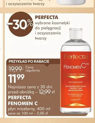 Płyn micelarny PERFECTA FENOMEN C 400ml promocja w Super-Pharm