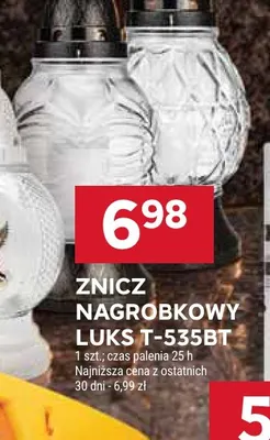 Znicz nagrobkowy Luks T-535BT promocja w Stokrotka