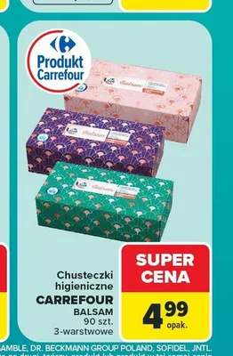 Chusteczki higieniczne Carrefour Balsam promocja w Carrefour