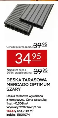 Deska tarasowa Mercado Optimum Szary promocja w Abra Meble