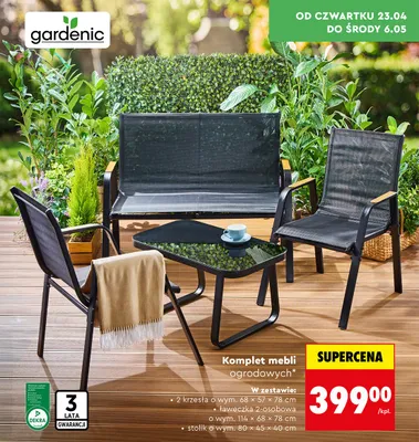 Komplet mebli ogrodowych promocja w Biedronka