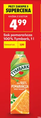 Sok pomarańcza Tymbark 100% promocja w Biedronka
