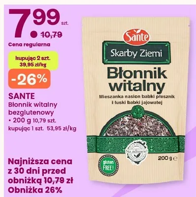 Błonnik witalny bezglutenowy Sante promocja w Frisco
