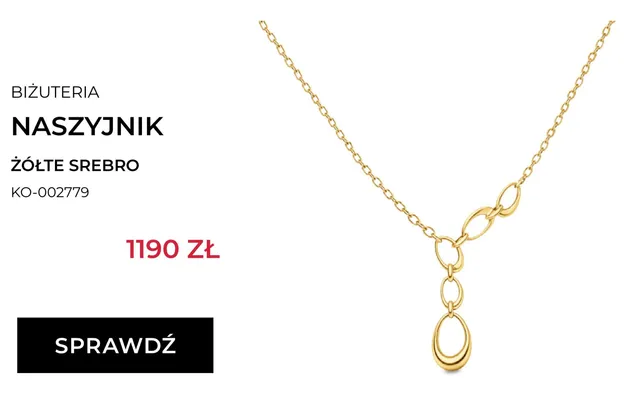 Naszyjnik Briju żółte srebro