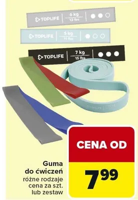 Guma do ćwiczeń różne rodzaje promocja w Carrefour