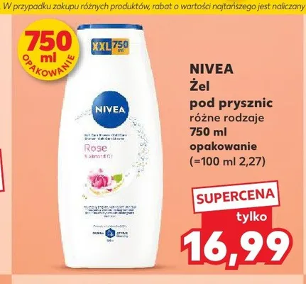 Żel pod prysznic Nivea Rose & Almond Oil promocja w Kaufland