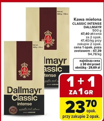Kawa mielona CLASSIC INTENSE DALLMAYR promocja w Carrefour Market
