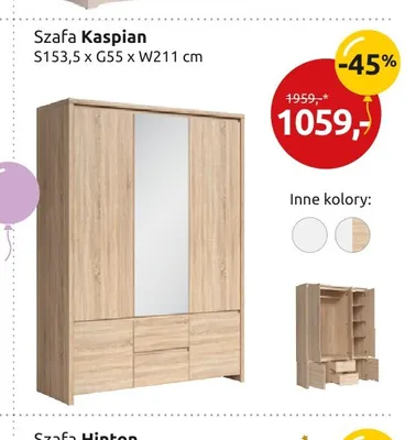 Szafa Kaspian promocja w Black Red White