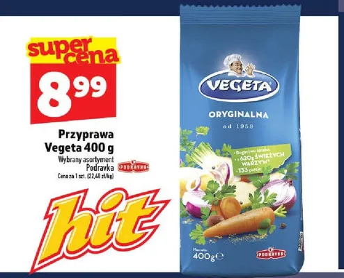Przyprawa oryginalna Vegeta 400g promocja w TOPAZ