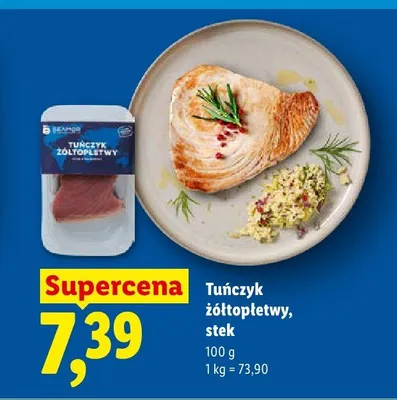 Tuńczyk żółtopłetwy stek Seamor promocja w Lidl