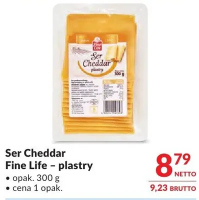 Ser Cheddar Fine Life – plastry promocja w Makro