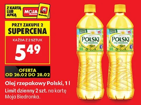 Olej rzepakowy  promocja w Biedronka
