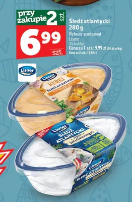 Śledź atlantycki w sosie śmietanowym Lisner promocja w TOPAZ