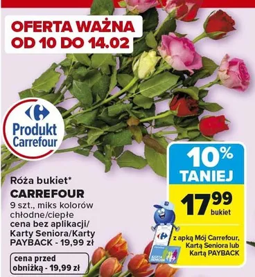 Róża bukiet promocja w Carrefour