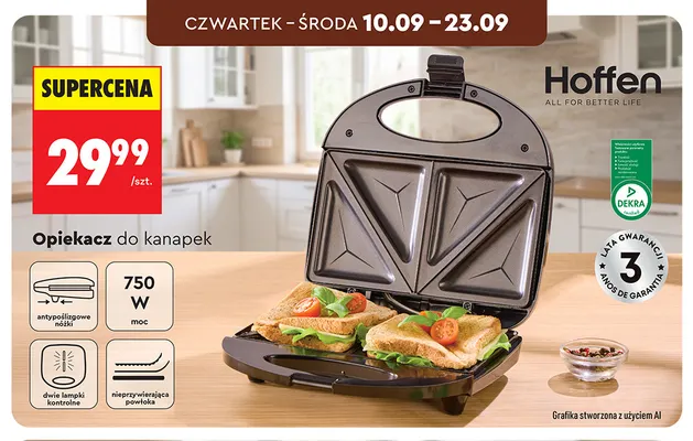 Opiekacz do kanapek Hoffen promocja w Biedronka