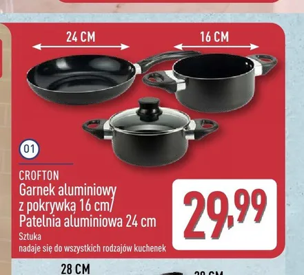 Patelnia aluminiowa Crofton 24 cm promocja w Aldi
