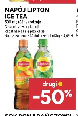 Napój Lipton Ice Tea Peach promocja w Stokrotka