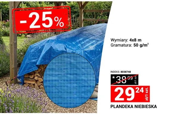 Plandeka niebieska promocja w Merkury Market