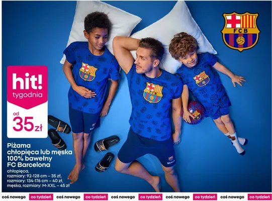 Piżama męska 100% bawełny FC Barcelona promocja w Pepco