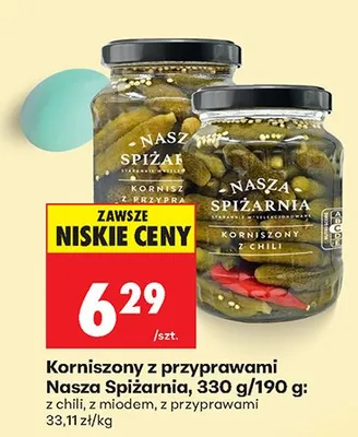 Korniszony z przyprawami promocja w Biedronka