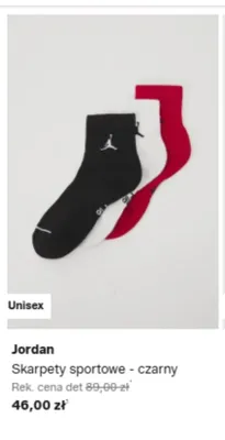 Skarpety sportowe Jordan czarny promocja w Lounge by Zalando