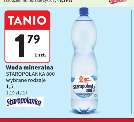 Woda mineralna Staropolanka 800 promocja w Intermarche