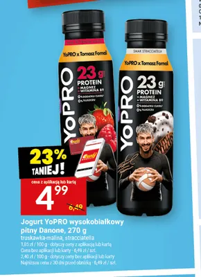 Jogurt YoPRO wysokobiałkowy pitny Danone truskawka-malina promocja w Twój Market