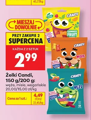 Żelki Candi węże promocja w Biedronka