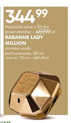 Damska woda perfumowana Rabanne Lady Million promocja w Super-Pharm