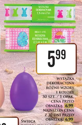 Wstążka dekoracyjna różne wzory i kolory promocja w Dino