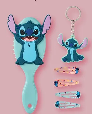 Szczotka do włosów ze spinkami i breloczkiem Stitch promocja w Biedronka
