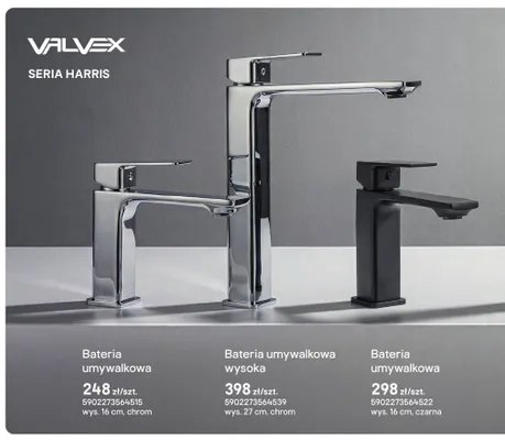 Bateria umywalkowa Valvex Harris wys. 16 cm chrom promocja w Castorama