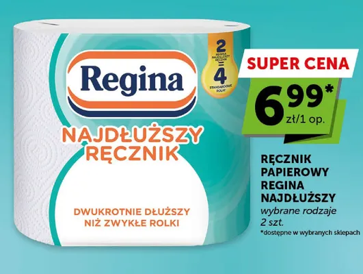 Ręcznik papierowy Regina Najdłuższy Ręcznik 2-pak promocja w Groszek