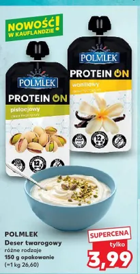 Deser twarogowy waniliowy Polmlek Protein ON promocja w Kaufland