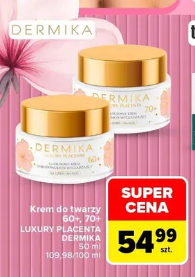 Krem do twarzy 70+ Luxury Placenta Dermika promocja w Carrefour