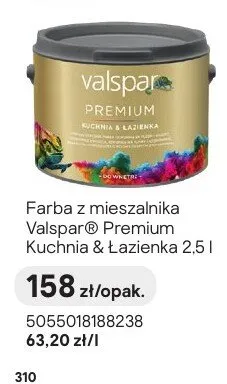 Farba z mieszalnika Valspar Premium Kuchnia & Łazienka promocja w Castorama