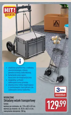 Składany wózek transportowy Workzone promocja w Aldi