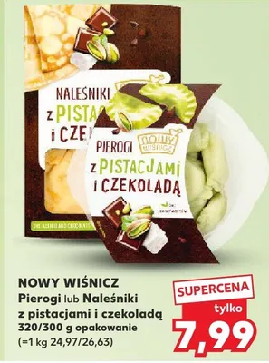 Pierogi lub Naleśniki z pistacjami i czekoladą opakowanie promocja w Kaufland