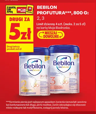 Mleko modyfikowane Bebilon Profutura 3 promocja w Biedronka