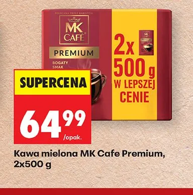 Kawa mielona MK Cafe Premium 2-pak 500g promocja w Biedronka