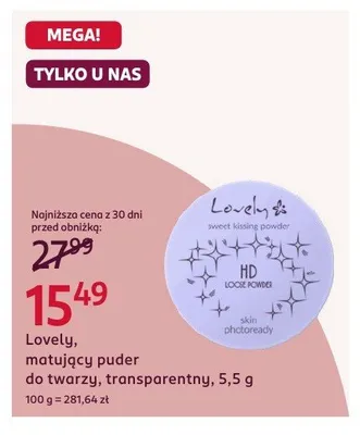 Matujący puder do twarzy transparentny Lovely promocja w Rossmann