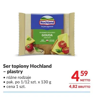 Ser topiony w plastrach Hochland promocja w Makro