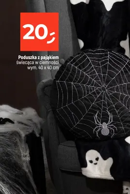 Poduszka z pająkiem świecąca w ciemności 40x40 cm promocja w Dealz