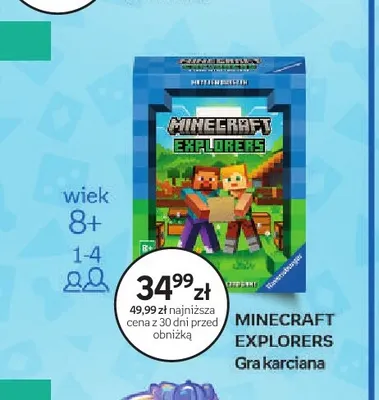 Gra karciana Minecraft Explorers Ravensburger promocja w Empik