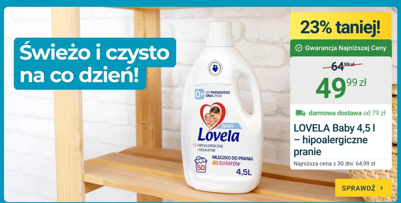 Mleczko do prania do kolorów LOVELA Baby 4,5l promocja w ERLI