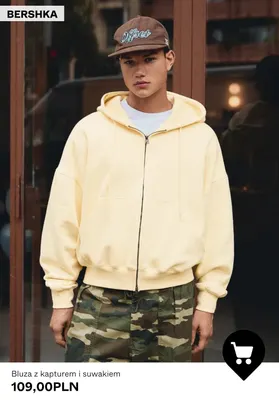 Bluza z kapturem i suwakiem Bershka promocja w Bershka