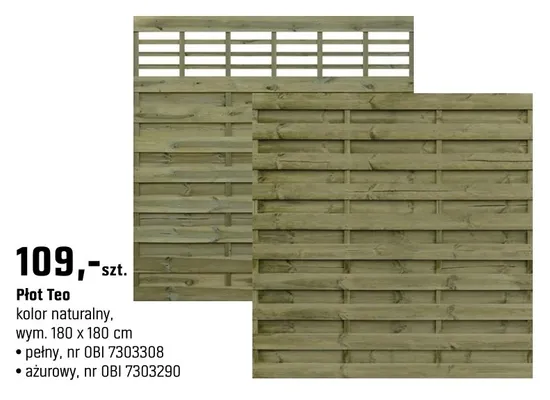 Płot Teo promocja w OBI