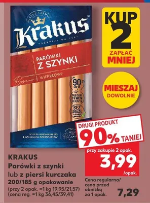 Parówki z szynki Krakus promocja w Kaufland